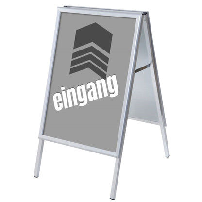 Showdown® Displays Kundenstopper 63,9 x 109,4 x 74,4 cm (B x H x T) DIN A1 Aluminium silber