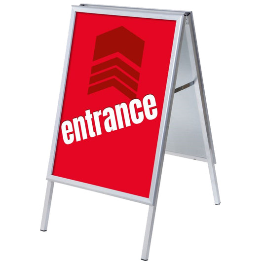 Showdown® Displays Kundenstopper 63,9 x 109,4 x 74,4 cm (B x H x T) DIN A1 Aluminium silber