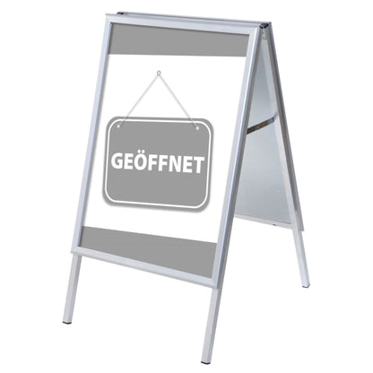 Showdown® Displays Kundenstopper 63,9 x 109,4 x 74,4 cm (B x H x T) DIN A1 Aluminium silber