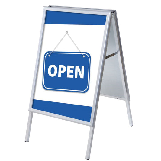 Showdown® Displays Kundenstopper 63,9 x 109,4 x 74,4 cm (B x H x T) DIN A1 Aluminium silber
