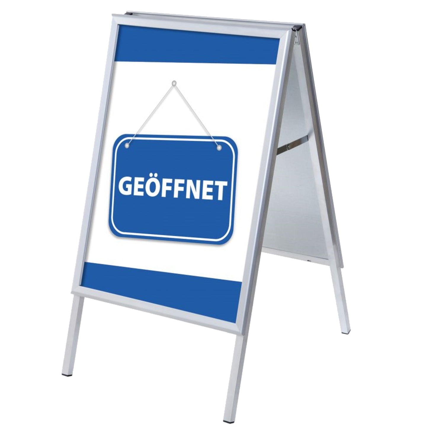 Showdown® Displays Kundenstopper 63,9 x 109,4 x 74,4 cm (B x H x T) DIN A1 Aluminium silber