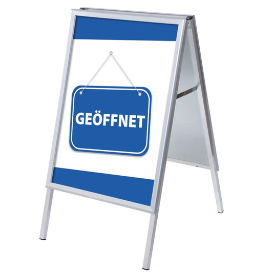 Showdown® Displays Kundenstopper 63,9 x 109,4 x 74,4 cm (B x H x T) DIN A1 Aluminium silber