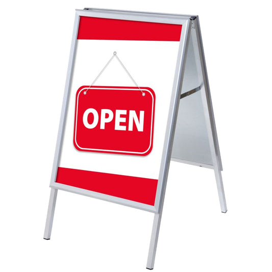 Showdown® Displays Kundenstopper 63,9 x 109,4 x 74,4 cm (B x H x T) DIN A1 Aluminium silber
