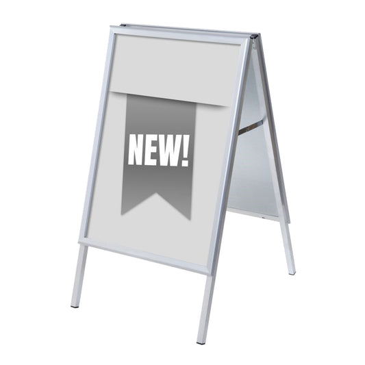 Showdown® Displays Kundenstopper 63,9 x 109,4 x 74,4 cm (B x H x T) DIN A1 Aluminium silber
