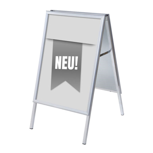 Showdown® Displays Kundenstopper 63,9 x 109,4 x 74,4 cm (B x H x T) DIN A1 Aluminium silber