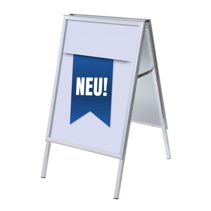 Showdown® Displays Kundenstopper 63,9 x 109,4 x 74,4 cm (B x H x T) DIN A1 Aluminium silber