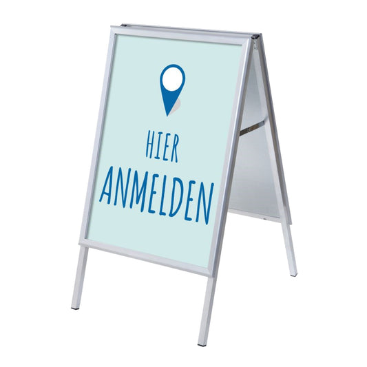 Showdown® Displays Kundenstopper 63,9 x 109,4 x 74,4 cm (B x H x T) DIN A1 Aluminium silber