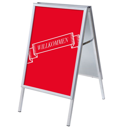 Showdown® Displays Kundenstopper 63,9 x 109,4 x 74,4 cm (B x H x T) DIN A1 Aluminium silber