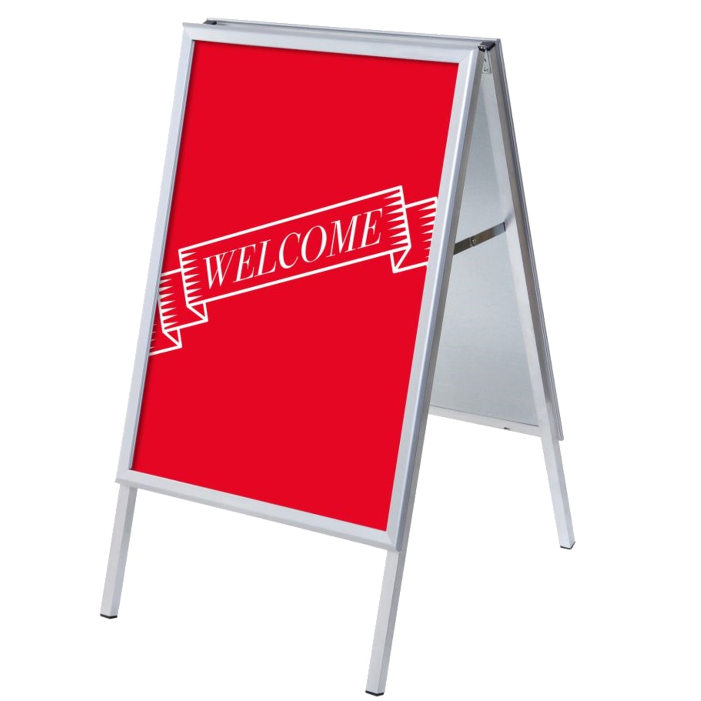 Showdown® Displays Kundenstopper 63,9 x 109,4 x 74,4 cm (B x H x T) DIN A1 Aluminium silber