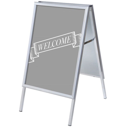 Showdown® Displays Kundenstopper 63,9 x 109,4 x 74,4 cm (B x H x T) DIN A1 Aluminium silber