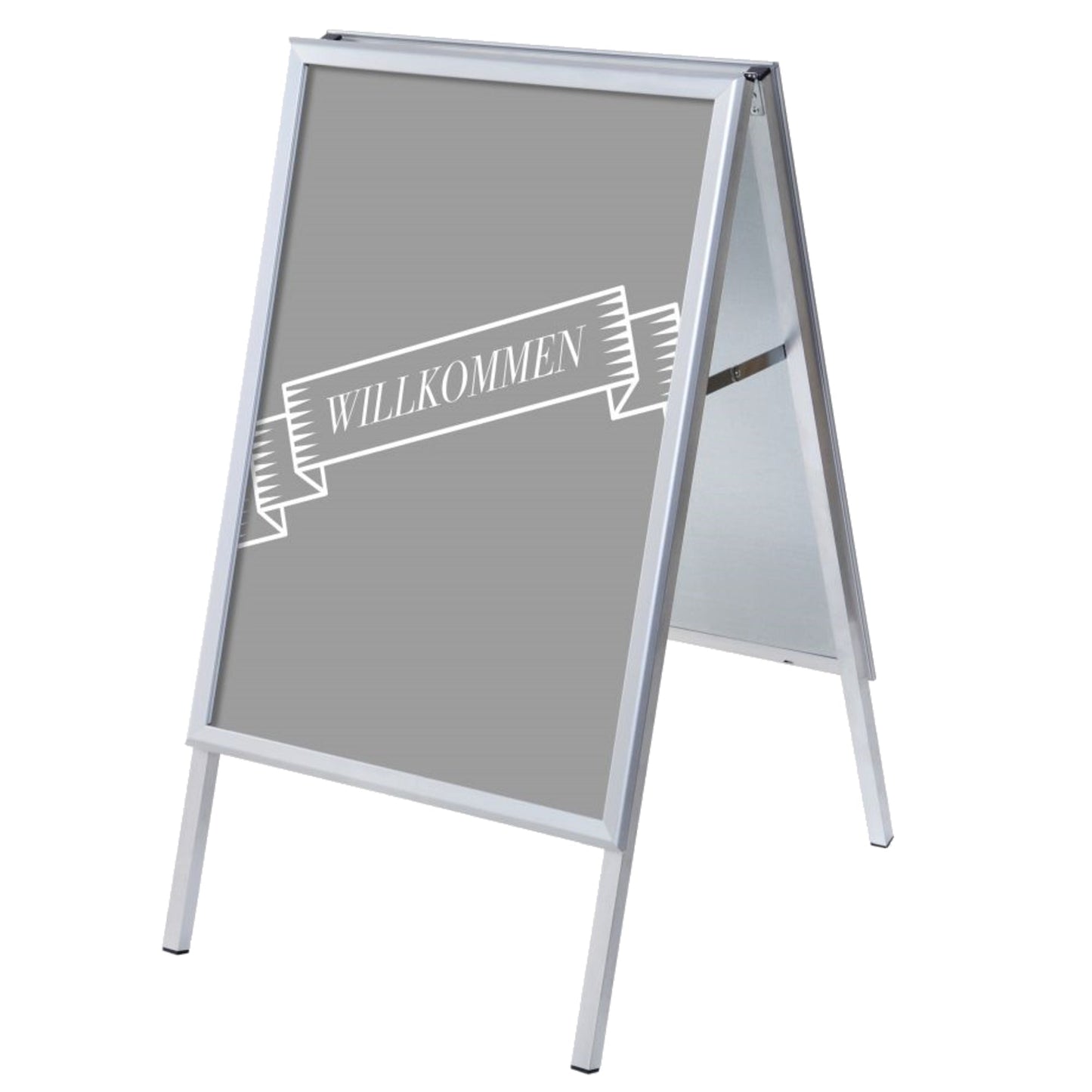 Showdown® Displays Kundenstopper 63,9 x 109,4 x 74,4 cm (B x H x T) DIN A1 Aluminium silber