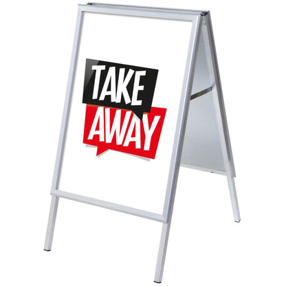 Showdown® Displays Kundenstopper 63,9 x 109,4 x 74,4 cm (B x H x T) DIN A1 Aluminium silber
