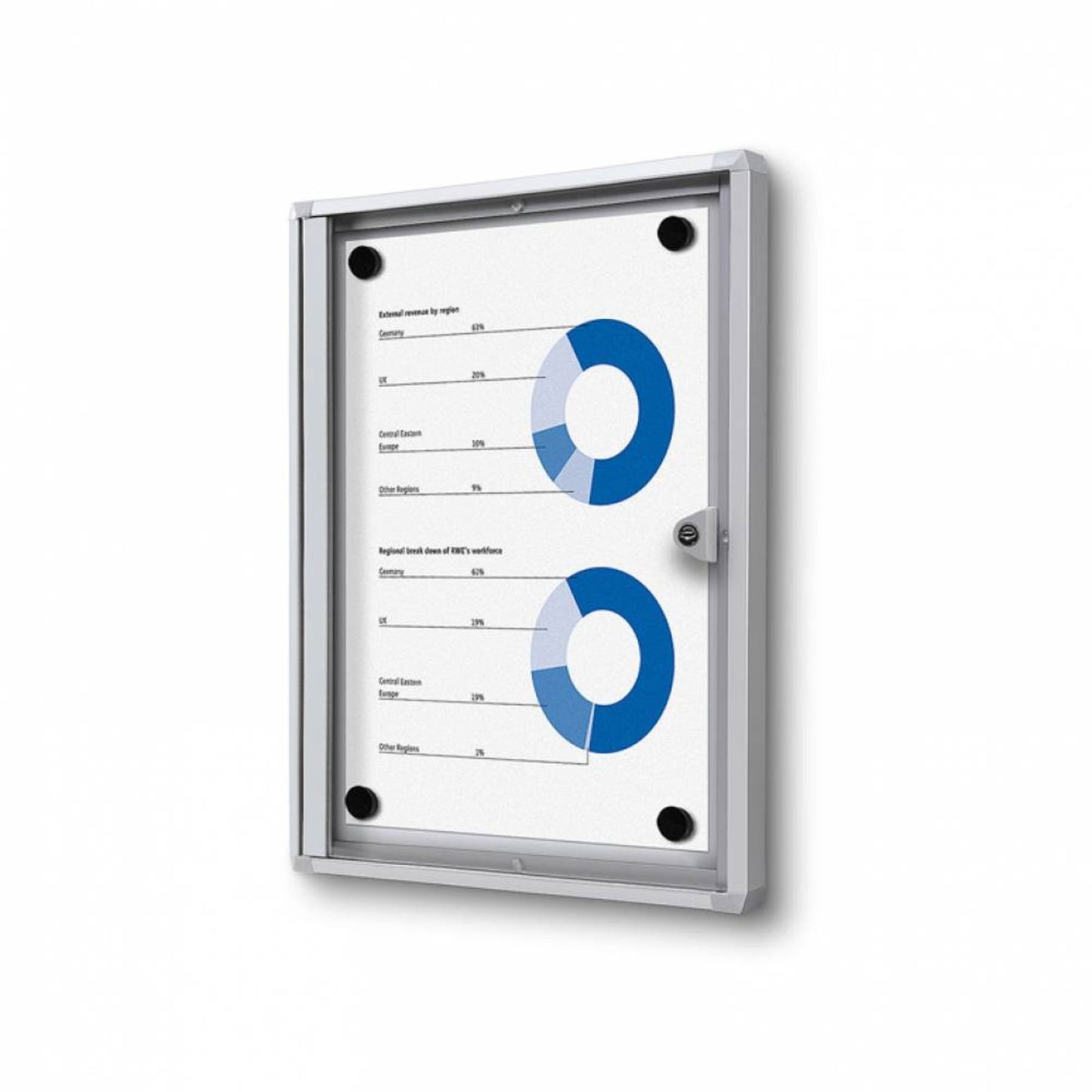 Showdown® Displays Schaukasten Economy Innenbereich 27,1 x 35 x 2,6 cm (B x H x T) 1 x DIN A4 mit Schloss Aluminium/Kunststoff silber