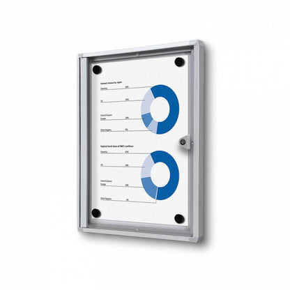 Showdown® Displays Schaukasten Economy Innenbereich 27,1 x 35 x 2,6 cm (B x H x T) 1 x DIN A4 mit Schloss Aluminium silber