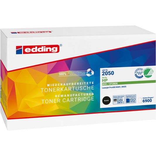 edding Toner kein Originalzubehör Kompatibel mit: HP 80X EDD-2050 ca. 6.900 Seiten schwarz