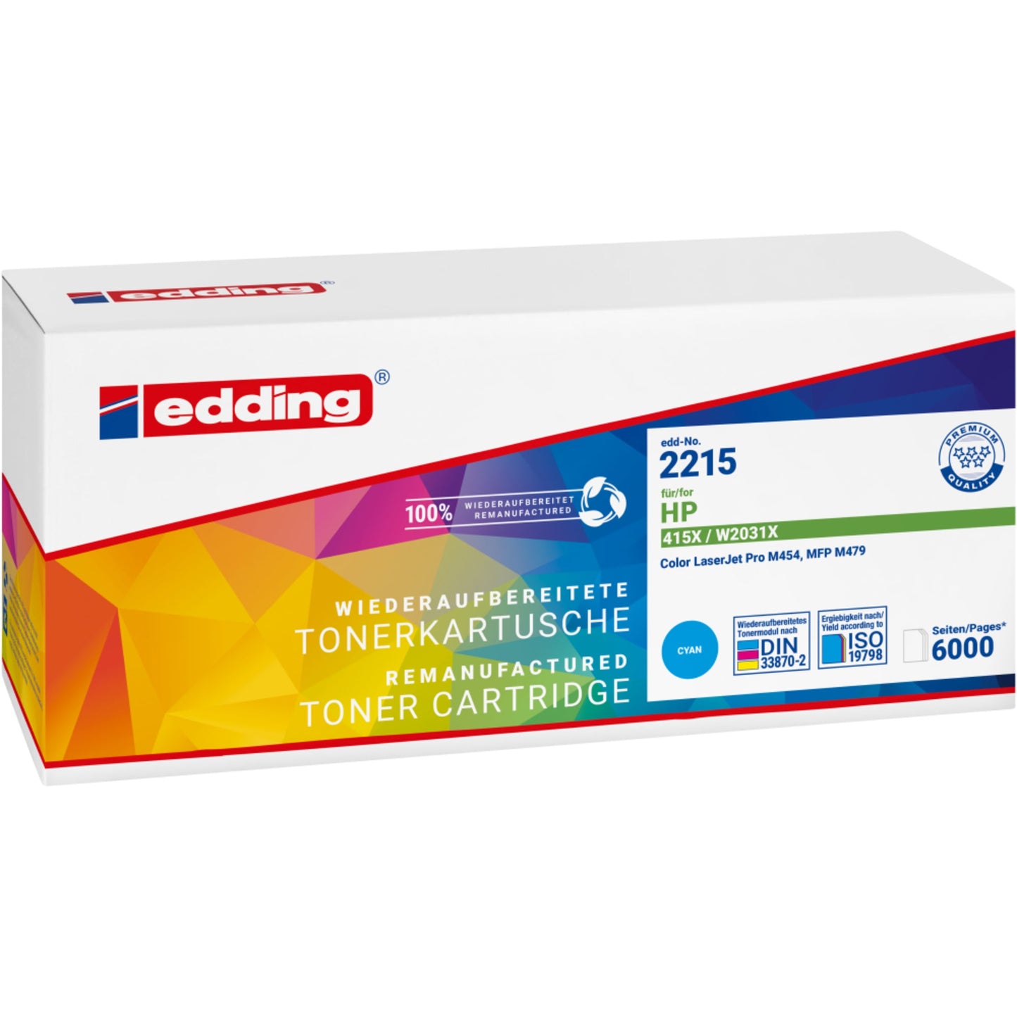 edding Toner kein Originalzubehör Kompatibel mit: HP 415X EDD-2215 ca. 6.000 Seiten cyan