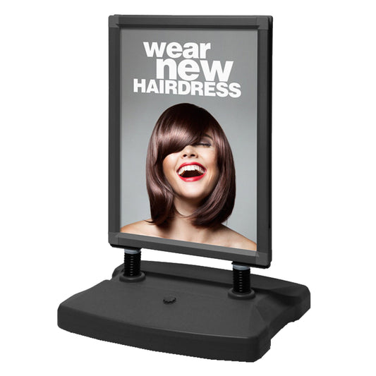Showdown® Displays Kundenstopper Windtalker® City 63,5 x 98,2 x 59 cm (B x H x T) 50 x 70 cm (B x H) Standfuß