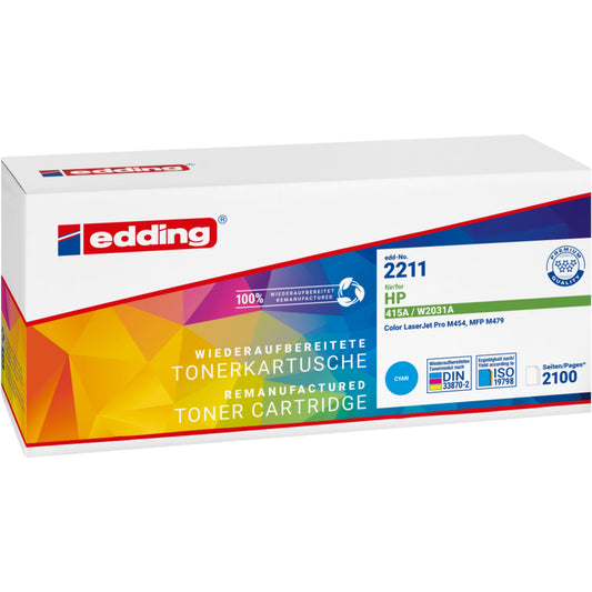 edding Toner kein Originalzubehör Kompatibel mit: HP 415A EDD-2211 ca. 2.100 Seiten cyan