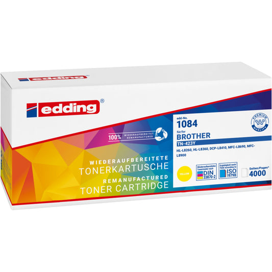 edding Toner kein Originalzubehör Kompatibel mit: Brother TN-423Y EDD-1084 ca. 4.000 Seiten gelb