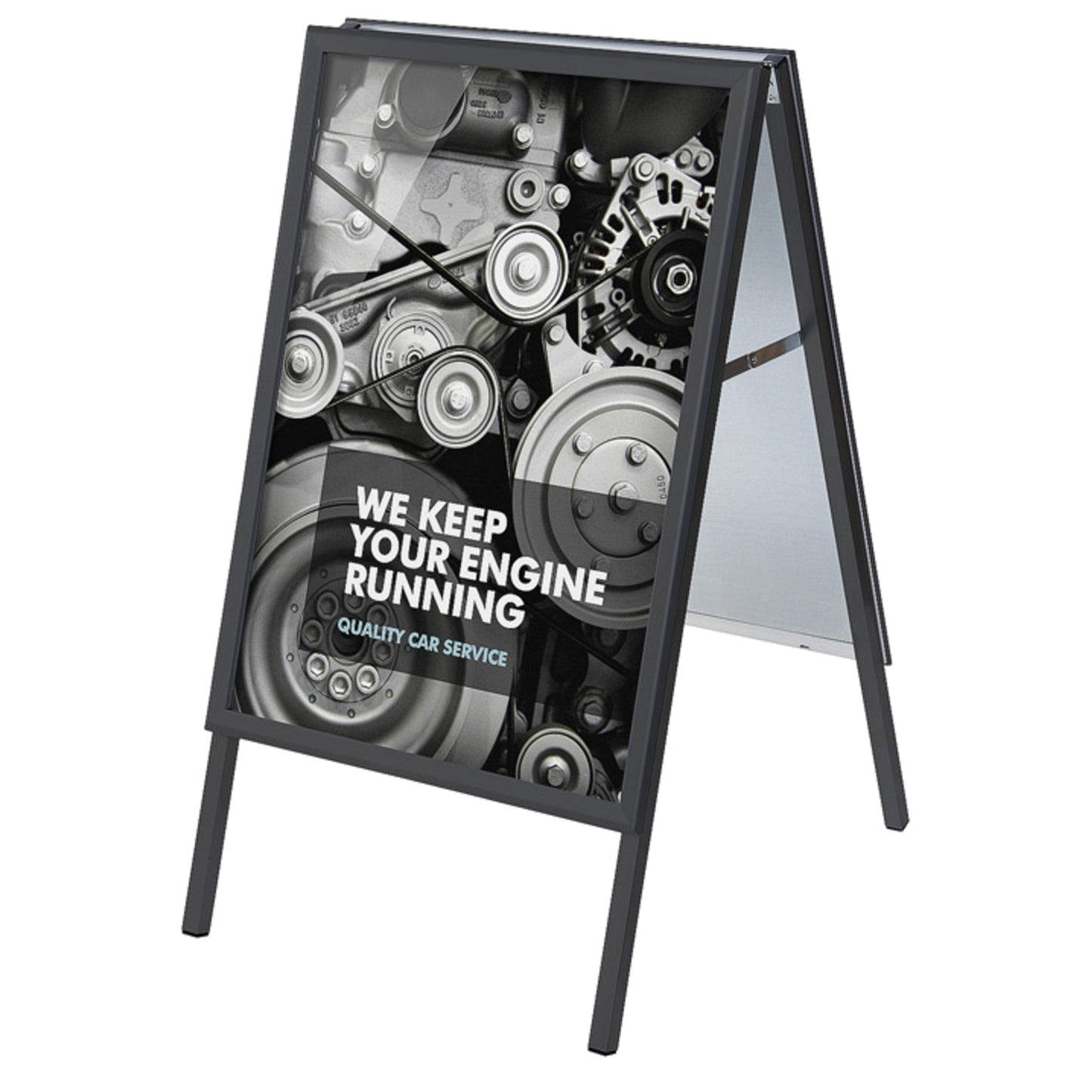 Showdown® Displays Kundenstopper Standard 63,9 x 109,4 x 74,4 cm (B x H x T) DIN A1 Metall schwarz