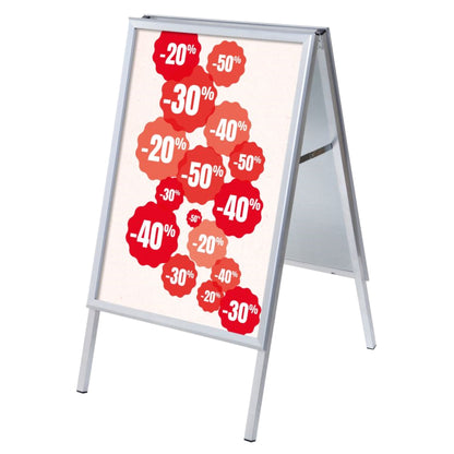 Showdown® Displays Kundenstopper 63,9 x 109,4 x 74,4 cm (B x H x T) DIN A1 Aluminium silber