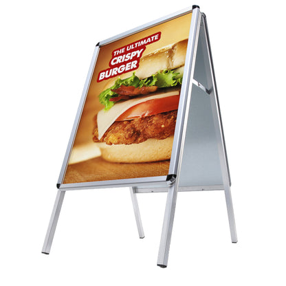 Showdown® Displays Kundenstopper Standard Rondo 63,9 x 112 x 74,4 cm (B x H x T) DIN A1 Aluminium silber