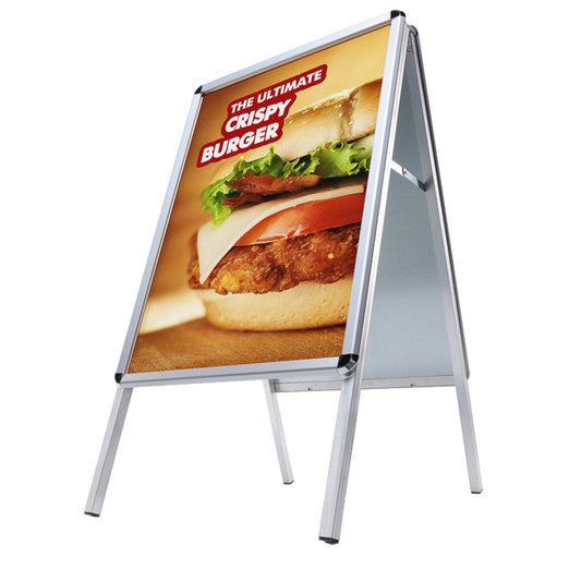 Showdown® Displays Kundenstopper Standard Rondo 63,9 x 112 x 74,4 cm (B x H x T) DIN A1 Aluminium silber