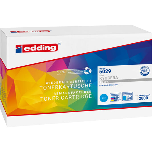 edding Toner kein Originalzubehör Kompatibel mit: KYOCERA TK-580C EDD-5029 ca. 2.800 Seiten cyan