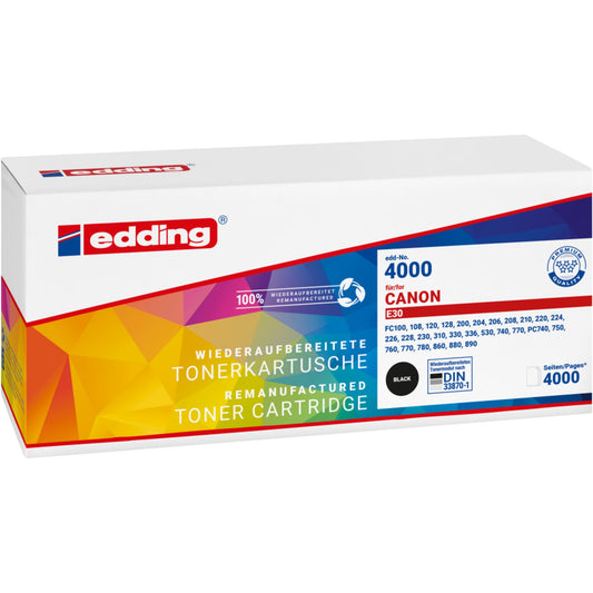 edding Toner kein Originalzubehör Kompatibel mit: Canon E30 EDD-4000 ca. 4.000 Seiten schwarz