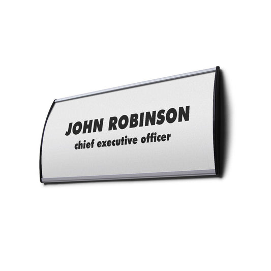 Showdown® Displays Türschild Curved 302 x 214 x 22 mm (B x H x T) Antireflexfolie/Aluminium transparent