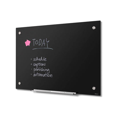 Showdown® Displays Glasboard Scritto® 90 x 60 x 4 cm (B x H x T) Tafel magnethaftend inkl. Glasboardmarker weiß Sicherheitsglas schwarz