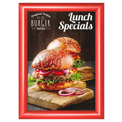 Showdown® Displays Bilderwechselrahmen Standard 24,1 x 32,8 x 1,1 cm (B x H x T) DIN A4 Aluminium rot