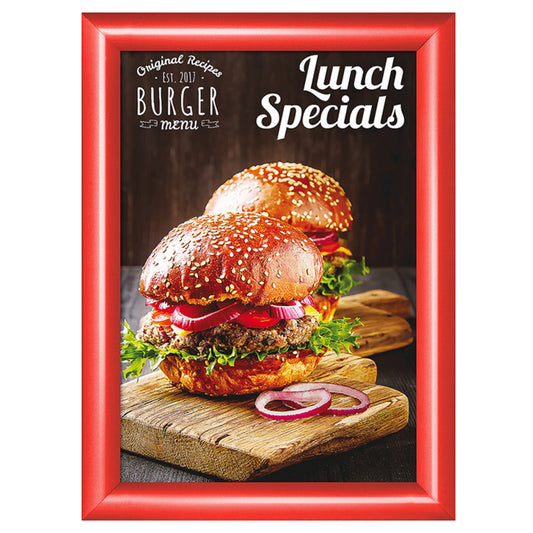 Showdown® Displays Bilderwechselrahmen Standard 24,1 x 32,8 x 1,1 cm (B x H x T) DIN A4 Aluminium rot