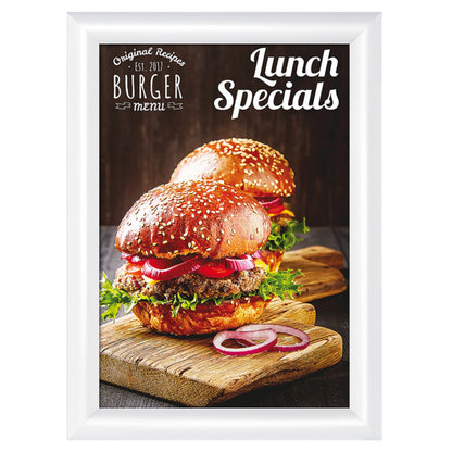 Showdown® Displays Bilderwechselrahmen Standard 24,1 x 32,8 x 1,1 cm (B x H x T) DIN A4 Aluminium weiß