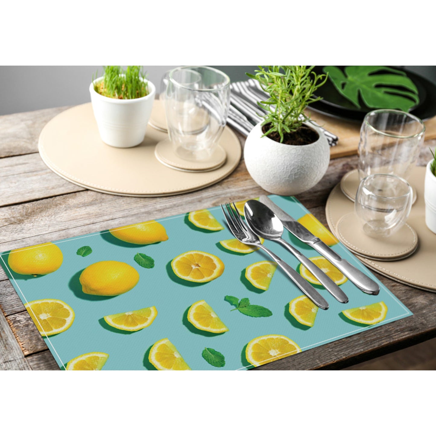 Showdown® Displays Tischset 45 x 32 cm (B x L) PVC grün/gelb 6 St./Pack.