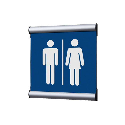 Showdown® Displays Piktogramm Türschild 15,5 x 15,5 Aluminium blau Männer & Frauen