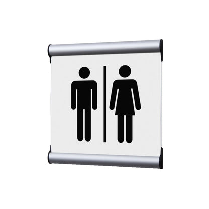 Showdown® Displays Piktogramm Türschild 15,5 x 15,5 Aluminium weiß Männer & Frauen