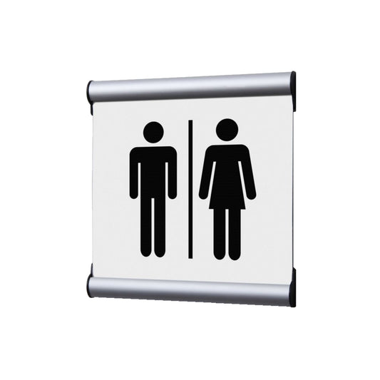 Showdown® Displays Piktogramm Türschild 15,5 x 15,5 Aluminium weiß Männer & Frauen