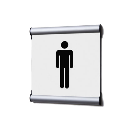 Showdown® Displays Piktogramm Türschild 15,5 x 15,5 Aluminium weiß Männer