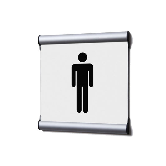 Showdown® Displays Piktogramm Türschild 15,5 x 15,5 Aluminium weiß Männer