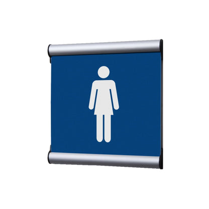 Showdown® Displays Piktogramm Türschild 15,5 x 15,5 Aluminium blau Frauen