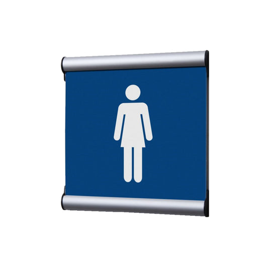 Showdown® Displays Piktogramm Türschild 15,5 x 15,5 Aluminium blau Frauen
