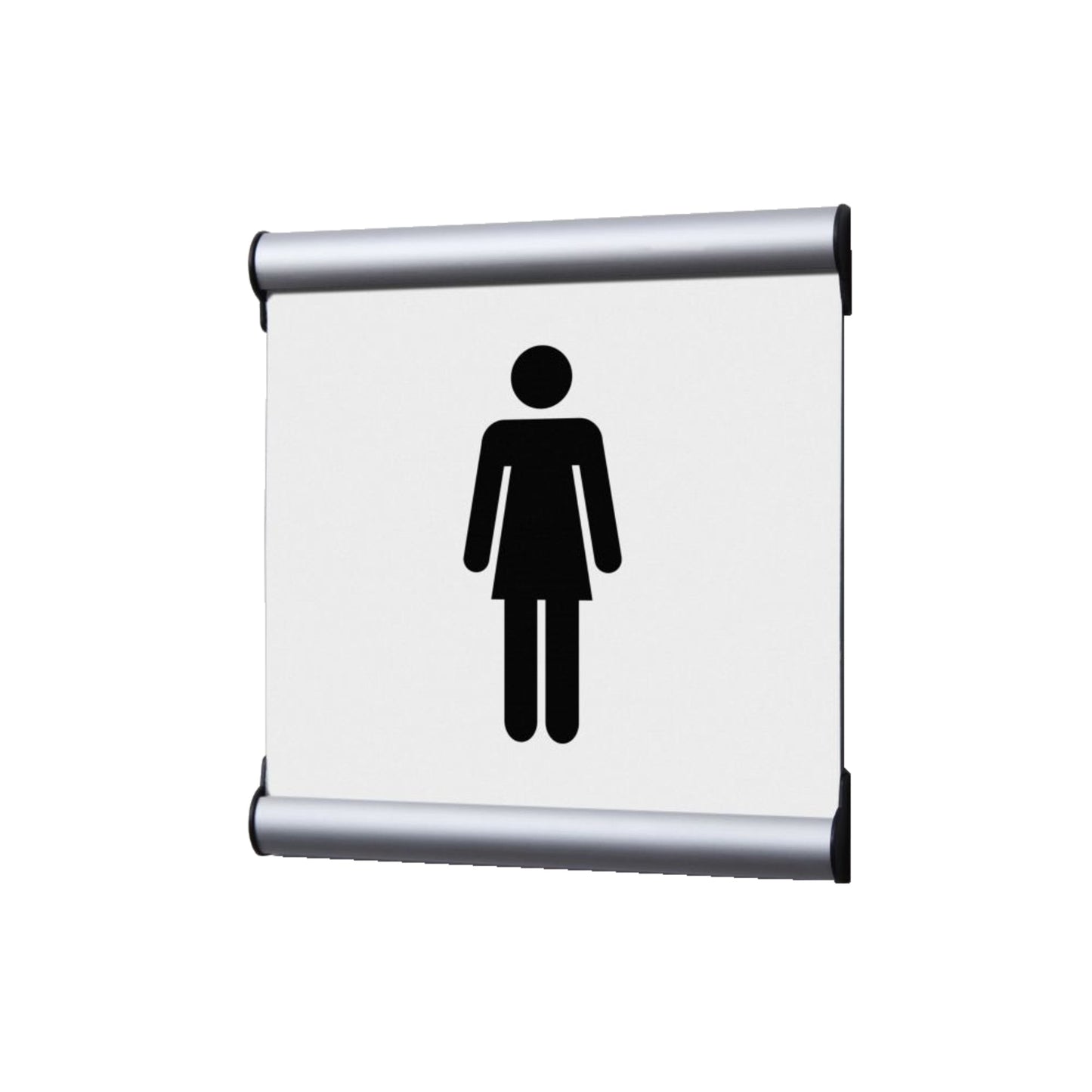 Showdown® Displays Piktogramm Türschild 15,5 x 15,5 Aluminium weiß Frauen