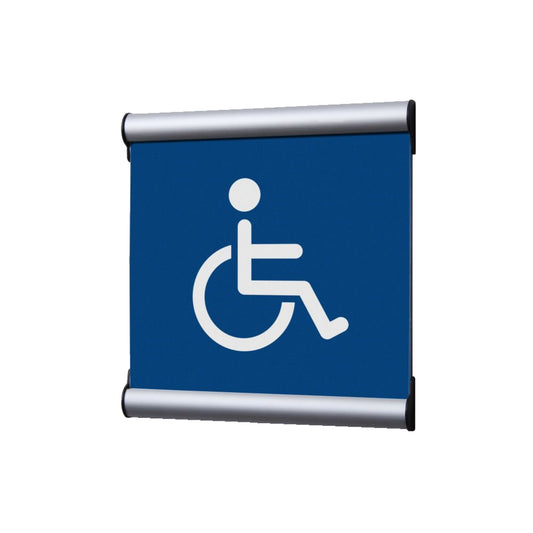 Showdown® Displays Piktogramm Türschild 15,5 x 15,5 Aluminium blau Behinderte