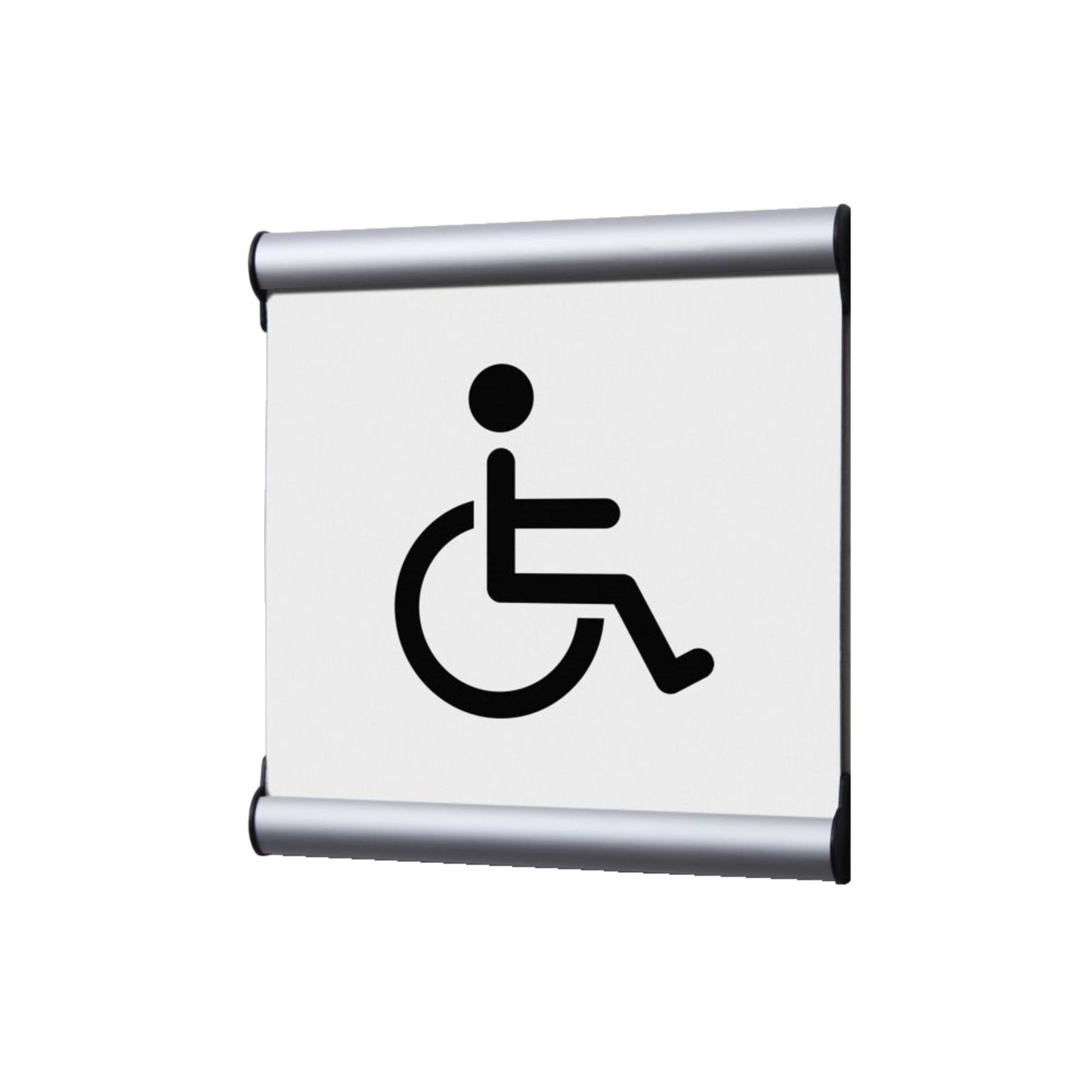 Showdown® Displays Piktogramm Türschild 15,5 x 15,5 Aluminium weiß Behinderte