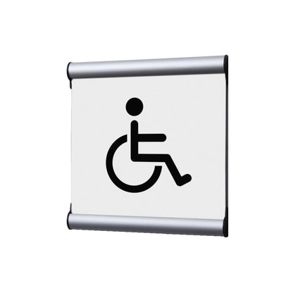 Showdown® Displays Piktogramm Türschild 15,5 x 15,5 Aluminium weiß Behinderte