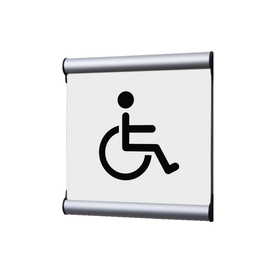 Showdown® Displays Piktogramm Türschild 15,5 x 15,5 Aluminium weiß Behinderte