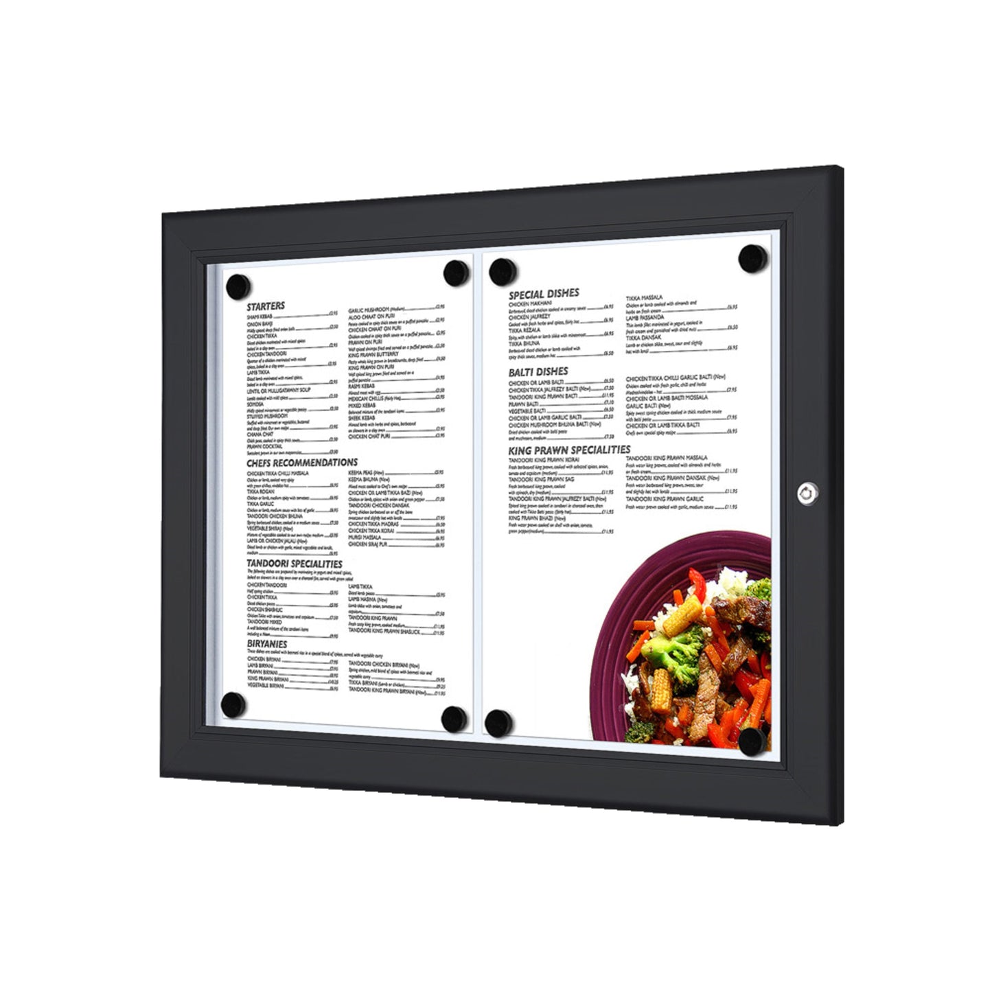 Showdown® Displays Schaukasten Outdoor Innenbereich, Außenbereich 50,5 x 37,7 x 2,2 cm (B x H x T) 2 x DIN A4 mit Schloss Aluminium Schwarz
