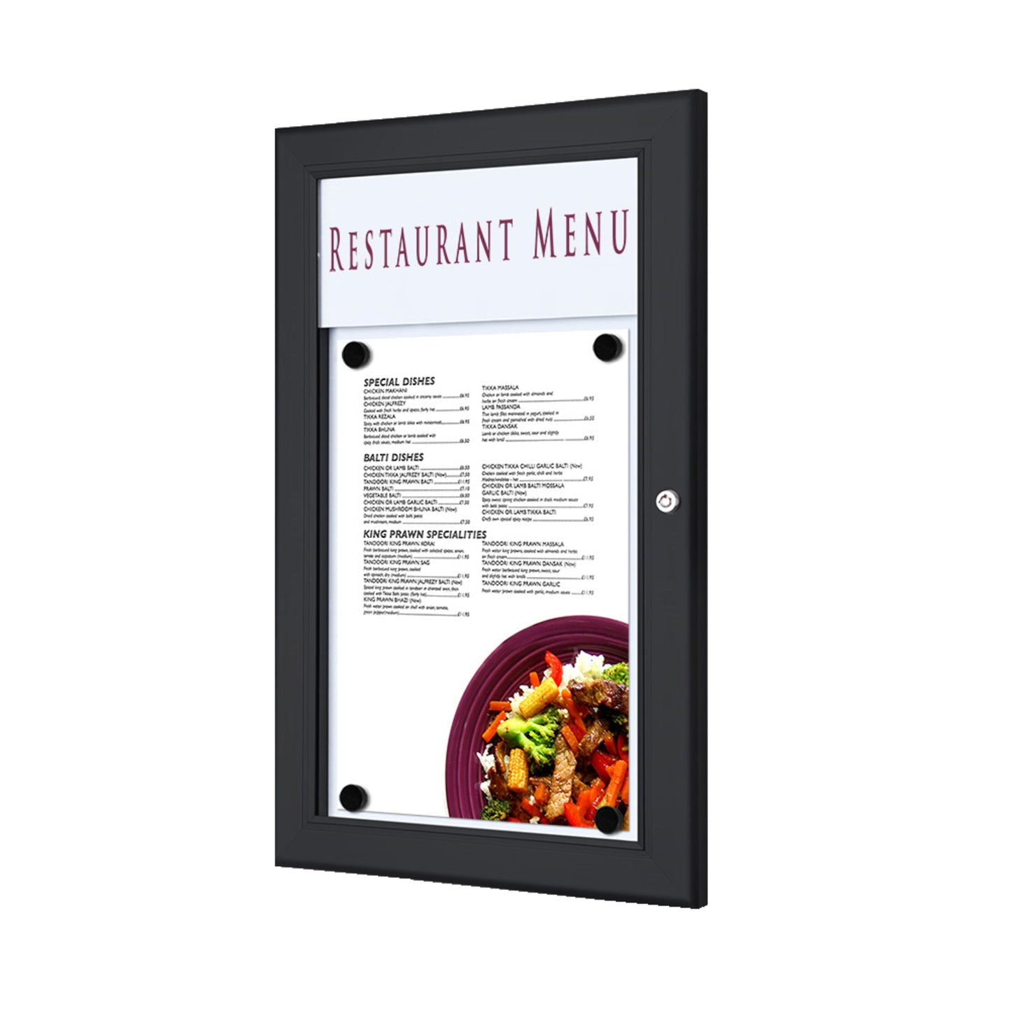 Showdown® Displays Schaukasten Outdoor Außenbereich 29 x 47,7 x 3,7 cm (B x H x T) 1 x DIN A4 mit Schloss Aluminium schwarz