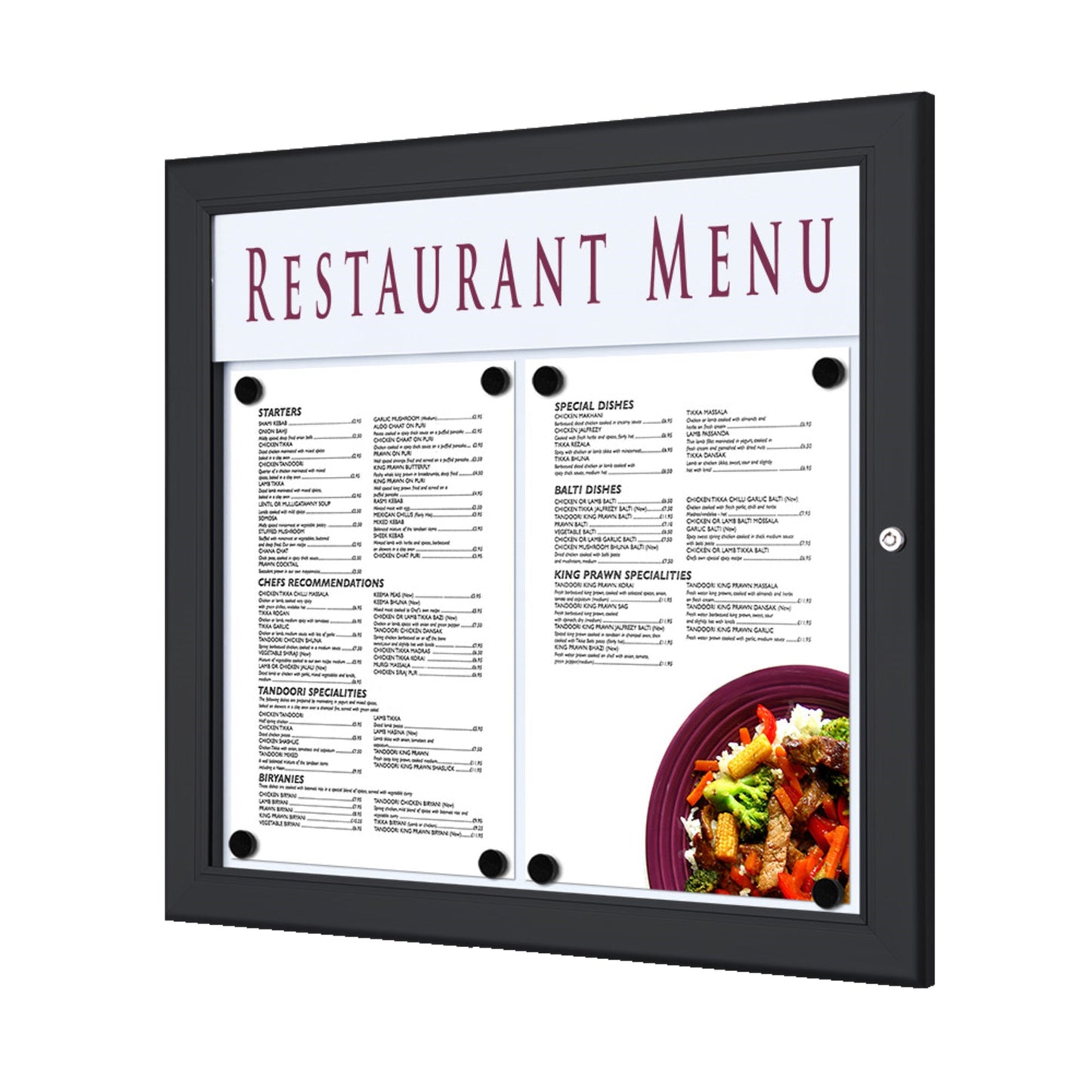 Showdown® Displays Schaukasten Outdoor Außenbereich 50,5 x 47,7 x 3,7 cm (B x H x T) 2 x DIN A4 quer mit Schloss Aluminium schwarz